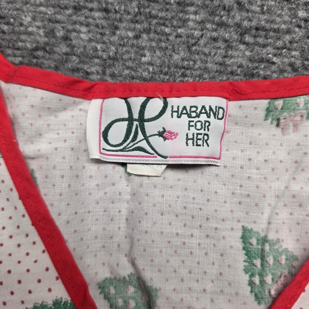 Vtg Holiday Kitchen Lot Haband Christmas Tree Apron Top XL + 4 Hand Towels Noel